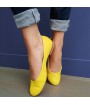 woman yellow leather ballet flat 