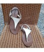 White leather summer sandals