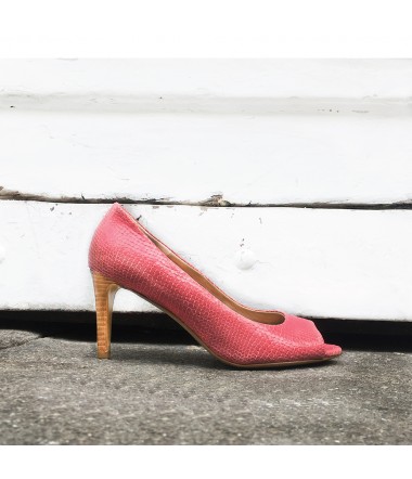 Pink leather open toe pump  CAPE TOWN