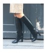 Black knee high boots Made in Italy