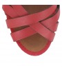 Detail Red leather espadrille wedge sandals GRENADE