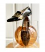 Black patent leather woman slippers
