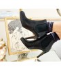 Women black leather chelsea boots