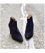 Navy blue suede ankle boots made in Italy 