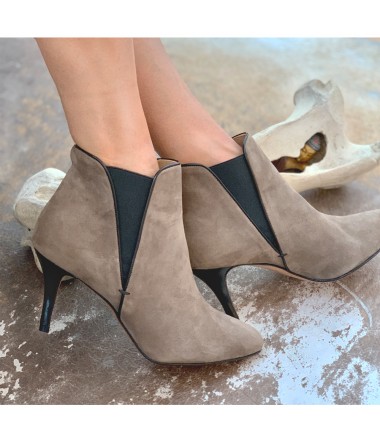 Chelsea pointy grey suede leather ankle boots CADET
