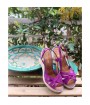 Sandales compensées cuir violet GRENADA