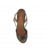 Khaki leather espadrilles ankle strap sandal