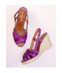 Sandales compensées cuir violet GRENADA