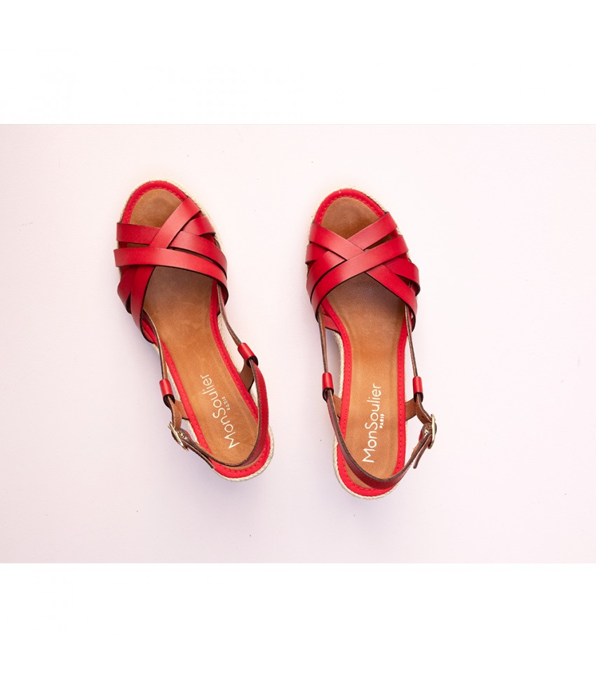 Chaussures Sandales Espadrilles cousu main Espadrille rouge style d\u00e9contract\u00e9 