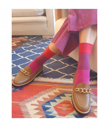 Beige leather rubber sole woman loafers