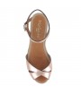 Gold leather low wedge cord sandal 
