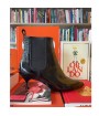 Chealsa boots petit talon cuir vernis noir italie