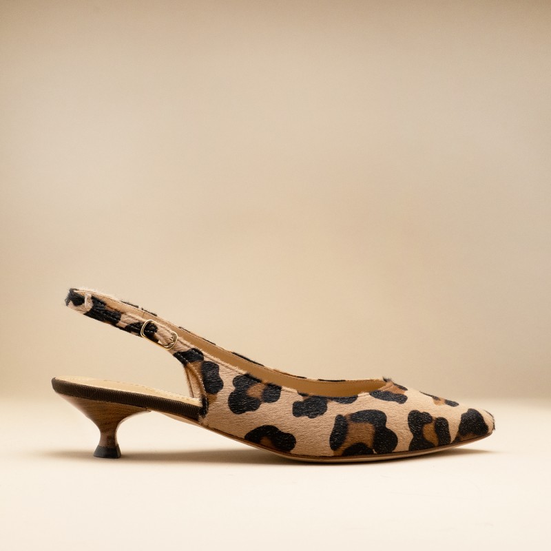 Leopard print slingback made in Italy 