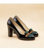 Black leather heel pump made in Italy 