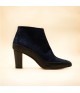 Navy suede leather pointy ankle boots RICHER