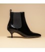 Chealsa boots petit talon cuir vernis noir italie