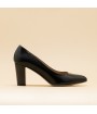 Black leather pointy pump designed in France manufactured in Italy 