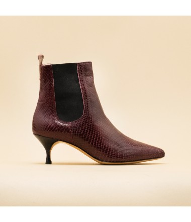 Chelsea boots pointue petit talon bordeaux italie