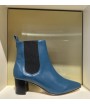 Chelsea boots pointue veau bleu petrole