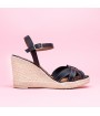 Silver leather wedge espadrilles MADRID