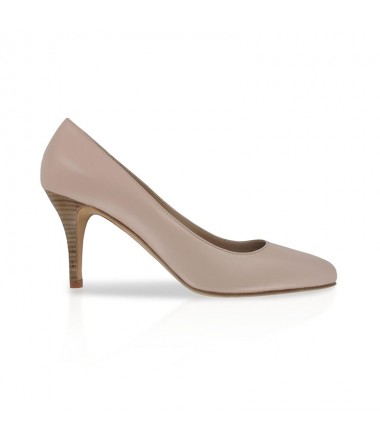 Nude leather pointy pump 