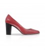 Pointed toe red leather calf pump made in Italy
