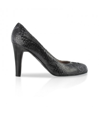 Python grey printed leather pump made in Italy 
