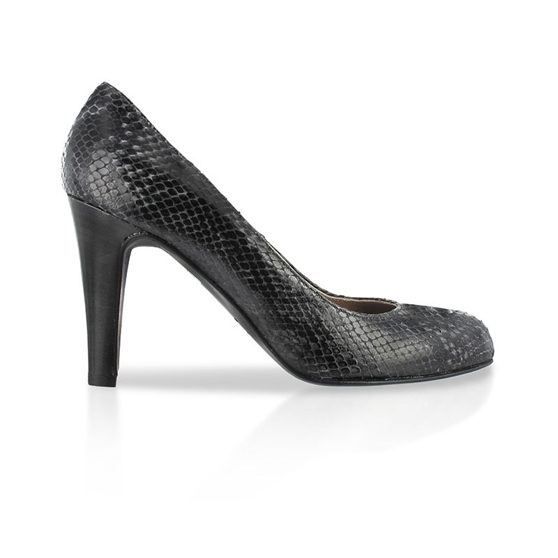 Python grey printed leather pump made in Italy 
