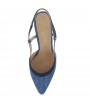 Blue denim pointy slingback pump made in Italy 