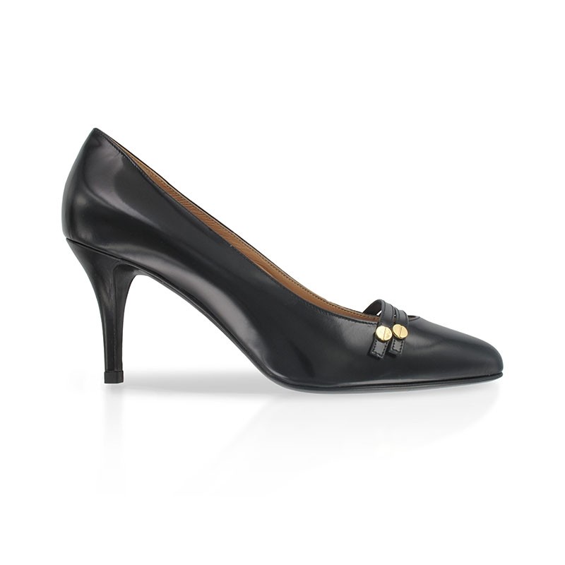 Black leather pointy pump made in Italy  PARADIS
