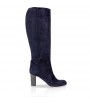 Woman navy suede leather boots