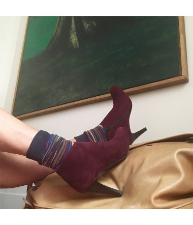 Burgundy suede ankle boots Mon Soulier