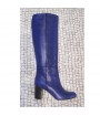 Woman indigo blue leather high boots