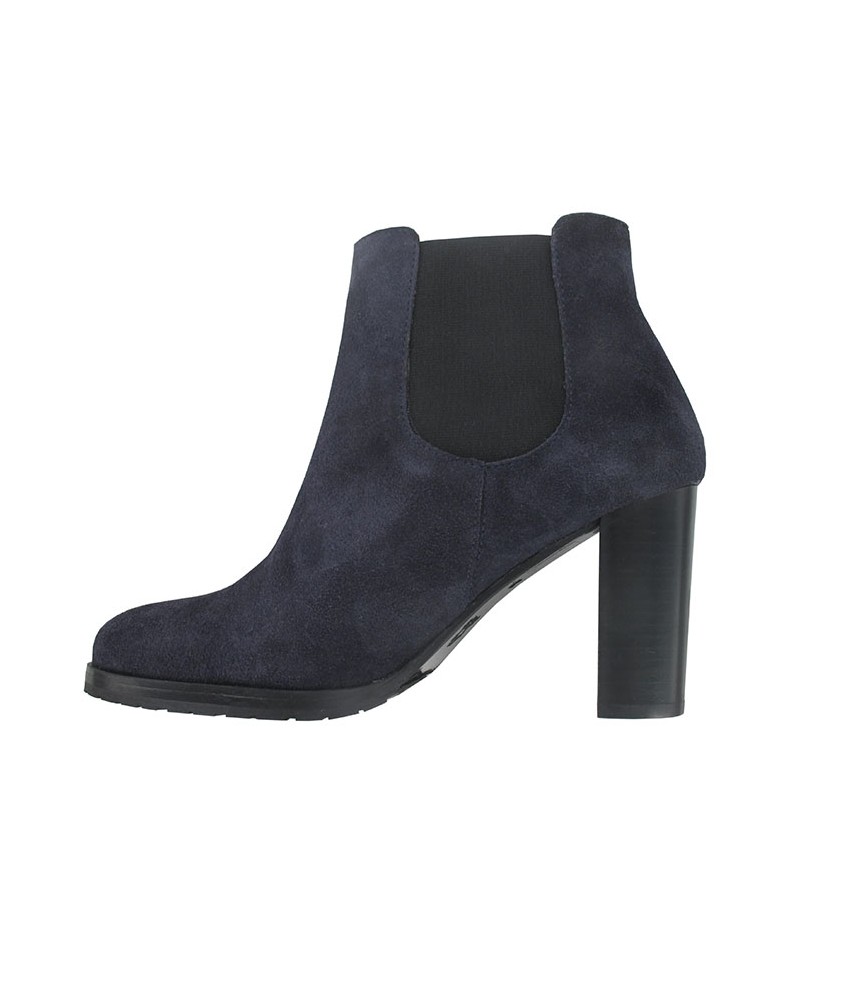 Navy blue leather ankle chelsea boots NIX women shoes italian manufacturing