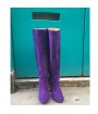 purple suede knee high boots