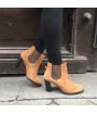 Chelsea boots cuir beige