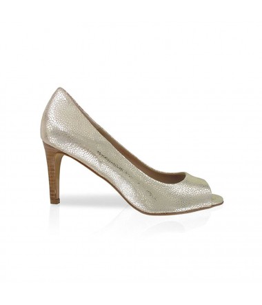 Gold leather open toe pump  CAPE TOWN