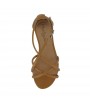Sandale plate femme cuir marron