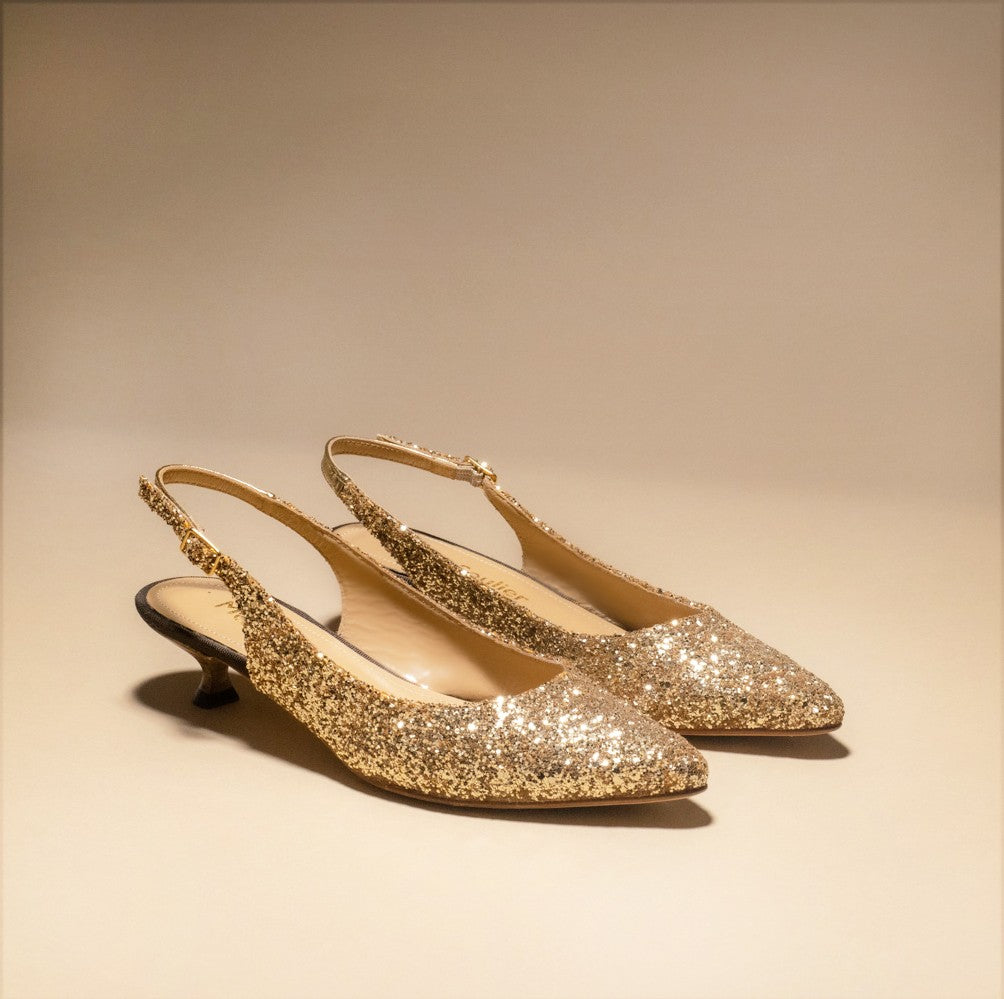 Escarpin slingback paillettes or ALICE