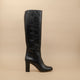 Bottes talon 7 cm veau noir SYLVIE - PRECOMMANDE