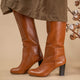 Bottes cuir beige SYLVIE