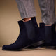 Chelsea boots plate daim bleu marine PIA