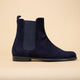 Chelsea boots plate daim bleu marine PIA