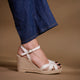 Espadrilles compensées cuir blanc ELDA