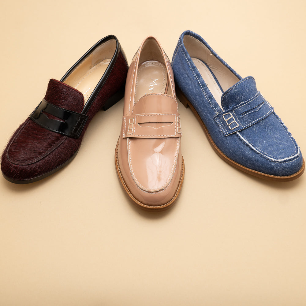 Mocassin femme jeans fabriquée en Italie – Mon Soulier