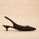 Slingback kitten heel paillettes noir ALICE