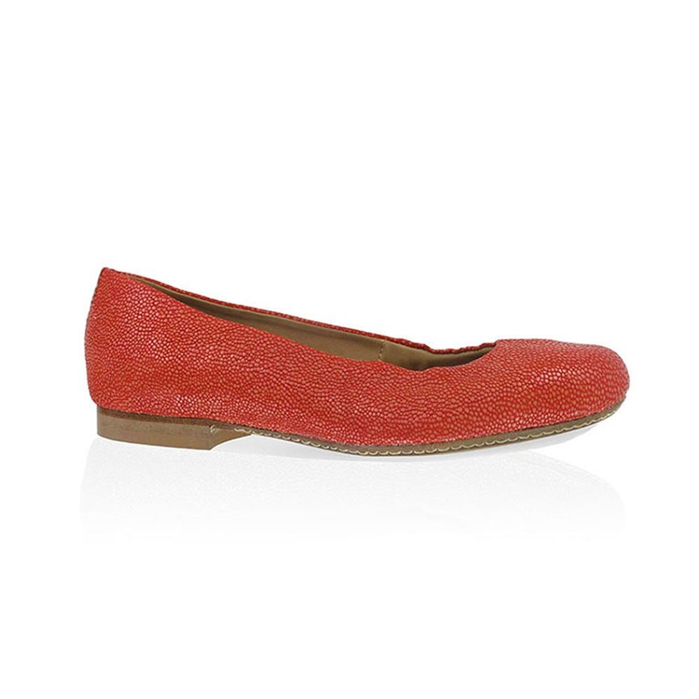 Ballerine femme cuir corail