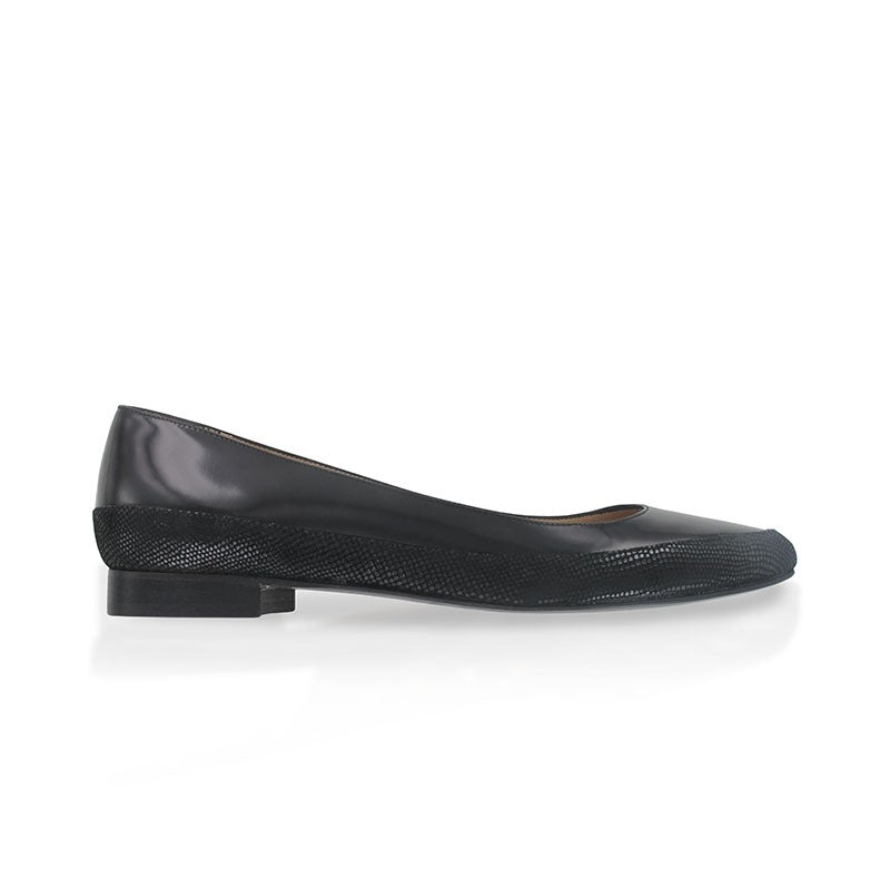 Ballerine femme cuir noir mon soulier