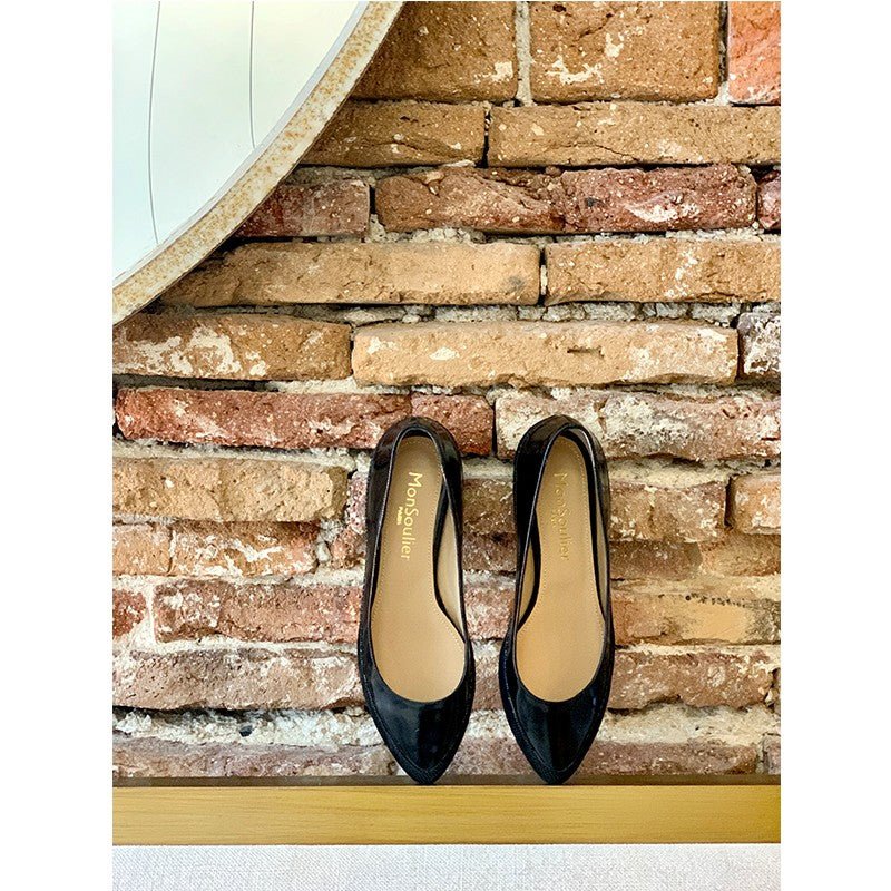 Ballerine cuir noir fabrication italienne