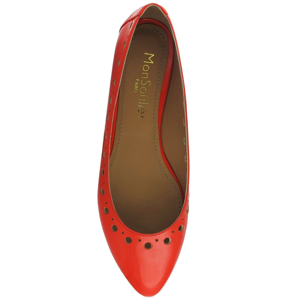  Ballerine pointue vernis orange